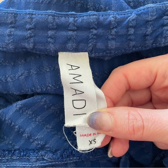 Anthropologie Blue Texture Linen Blend Flutter Sleeve Amadi Adler Tunic Dress XS - Picture 11 of 12